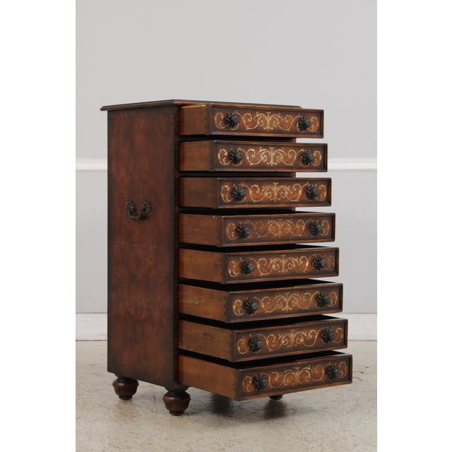 Theodore Alexander Theodore Alexander Marquetry Inlaid Chest Semainier For Sale - Image 4 of 16