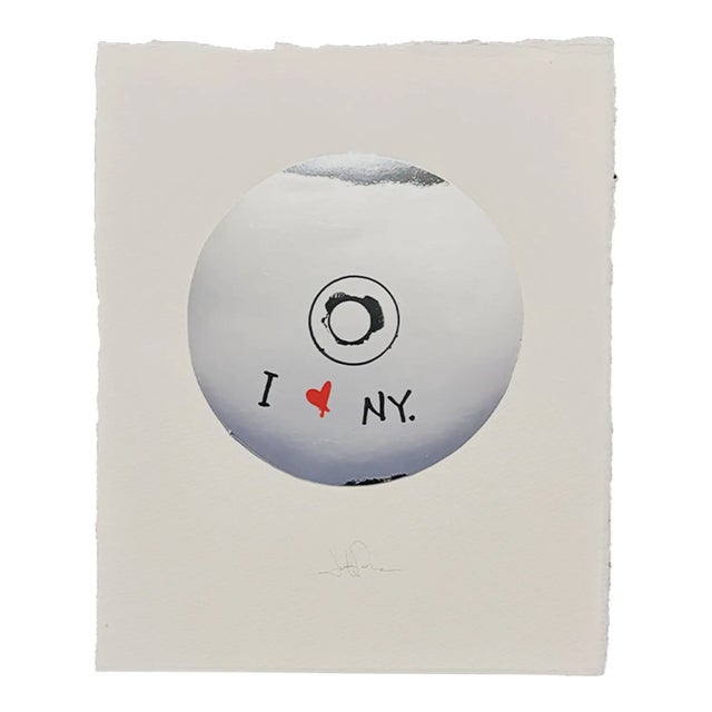 Conceptual mixed media artwork inspired by a CD playlist, featuring a minimalist circular form with hand-applied text and...
