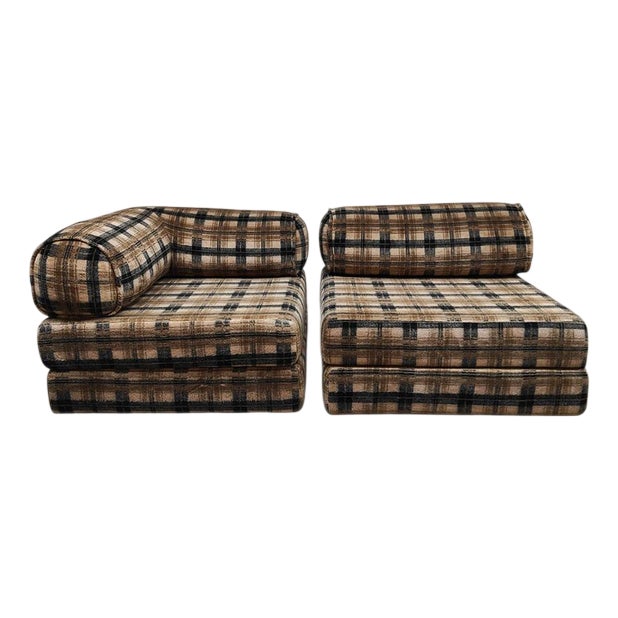 Vintage Convertible Modular Sofa For Sale