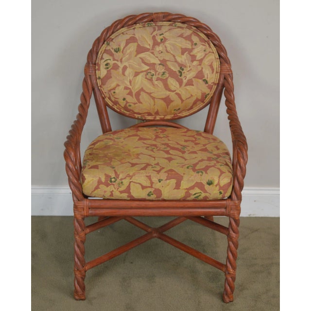 McGuire McGuire of San Francisco Painted Twist Rattan Armchairs - a Pair For Sale - Image 4 of 13
