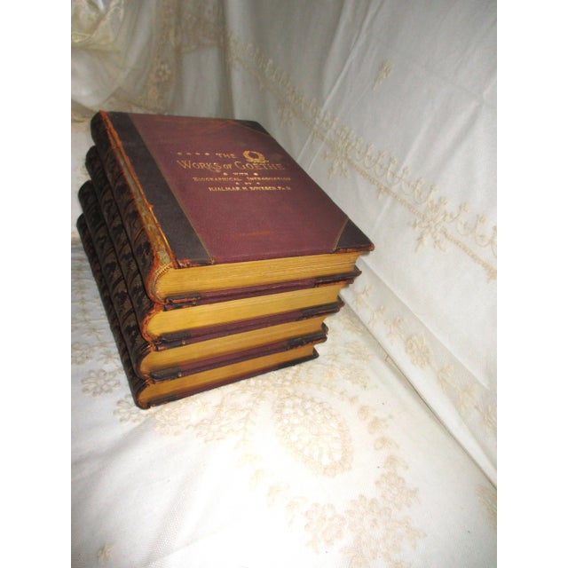 This is a 1885 First Edition of The Works of Goethe, by George Barrie 4 Volumes in their Original full leather binding....