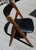 Mid-Century Modern Mid Century Modern Willkie Folding Accent Chair - Black Vinyl - Oak For Sale - Image 3 of 10