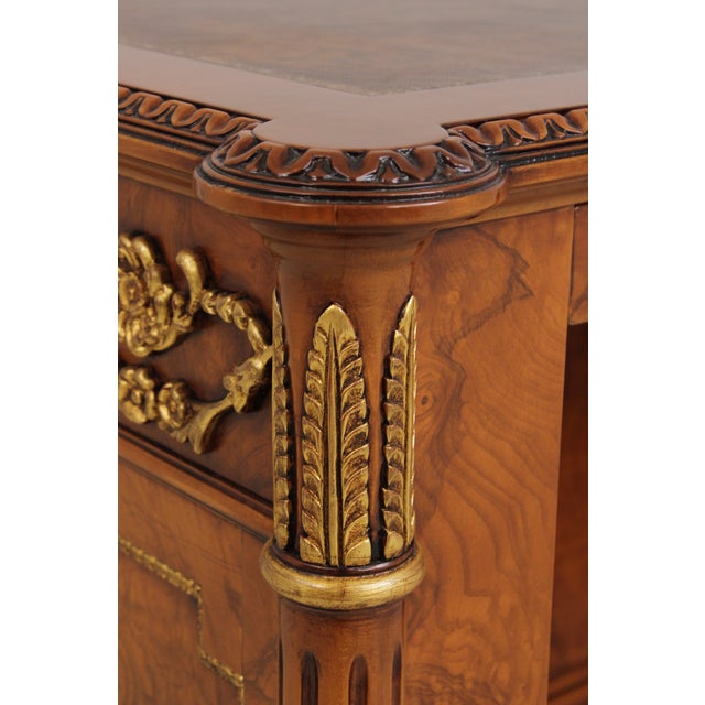 Francesco Molon Leather Top Office Writing Desk Computer Credenza For Sale - Image 17 of 18