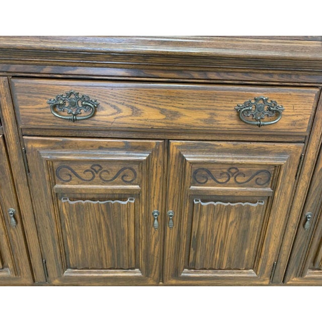 Ethan Allen Royal Charter Oak Buffet With Hutch China Chairish