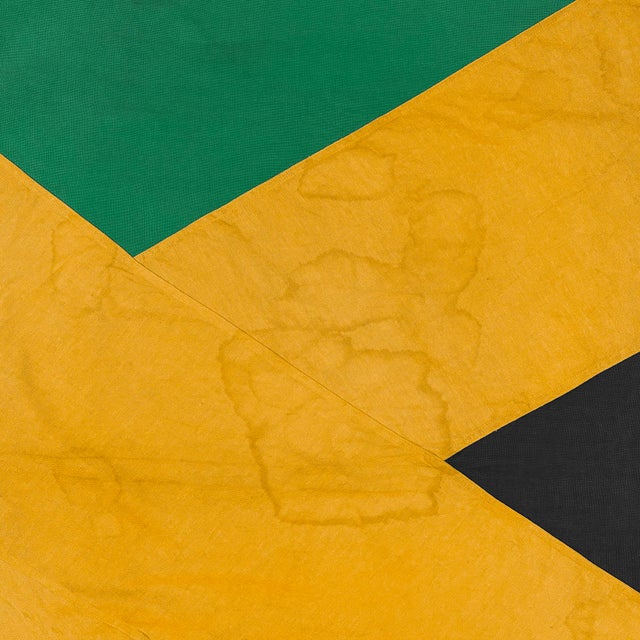 Rustic Large Vintage Sewn Cotton Flag of Jamaica For Sale - Image 3 of 6