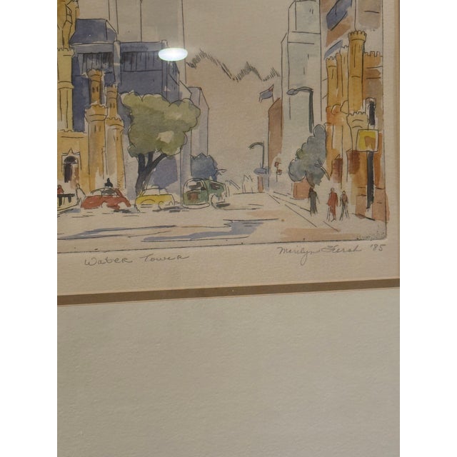 1970s “Water Tower” Signed by Marilyn Ferrell & Numbered Print, 1985 – Framed For Sale - Image 4 of 7