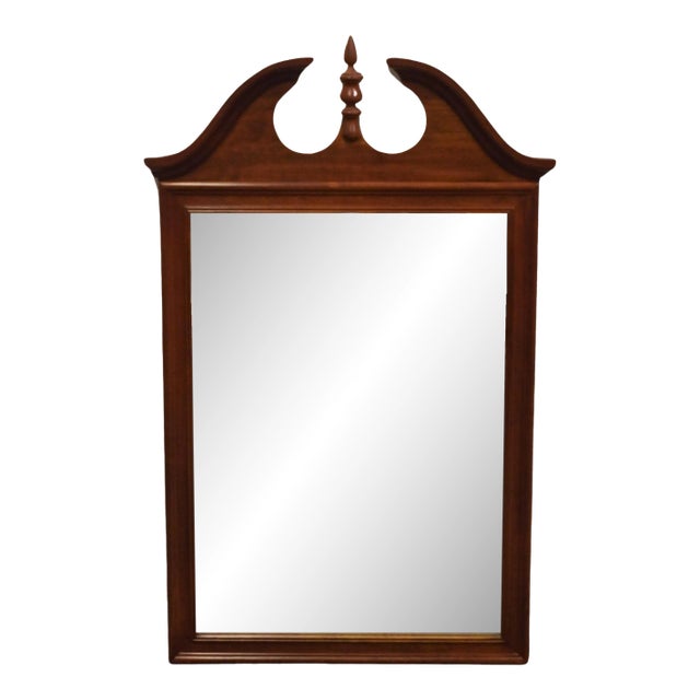 Cresent Furniture Solid Cherry Traditional Style 33" Pediment Mirror For Sale