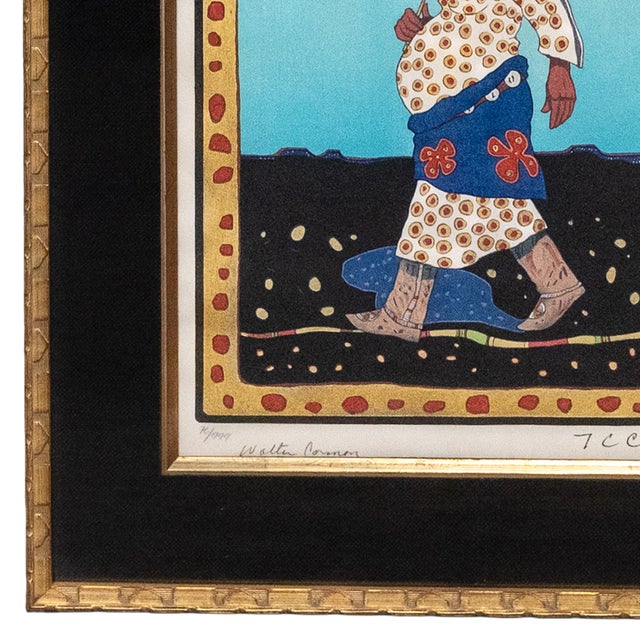 Printmaking Materials 1970s Native American Kiowa/Caddo Peoples Woodcut in Colors "New Indian Art" Pop Art For Sale - Image 7 of 12