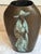 Art Deco 1980s Erte’s “Chapeau” Hammered Bronze and Enamel Vase With Erte’s Signature For Sale - Image 3 of 3