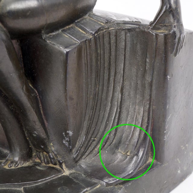 Art Deco Nuart Nude Flapper Spelter Bookend Circa 1925 For Sale - Image 10 of 10