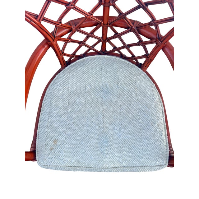 1960s Mid-Century Ratan Bamboo Attributed to Ficks Reed Peacock Chair For Sale - Image 9 of 12