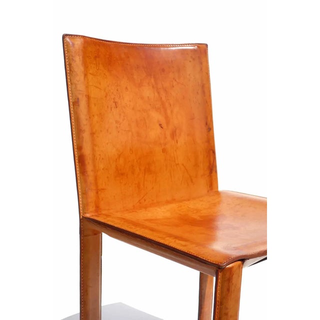 1970s Italian Cognac Leather Design Chair, 1970s For Sale - Image 5 of 11