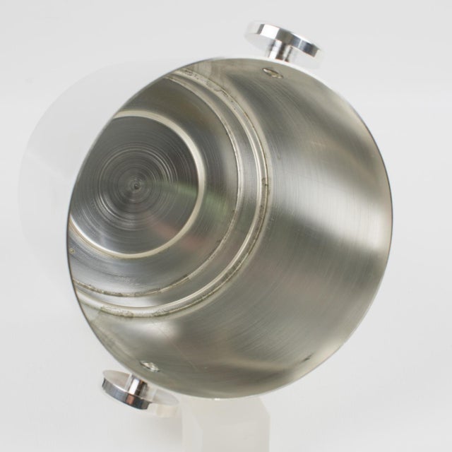 Lancel Paris Modernist Barware Silver Plate Ice Bucket Cooler, circa 1970 For Sale - Image 12 of 13