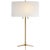 Modern Thomas O'Brien by Visual Comfort Signature Caron Table Lamp in Hand-Rubbed Antique Brass with Linen Shade For Sale - Image 3 of 3