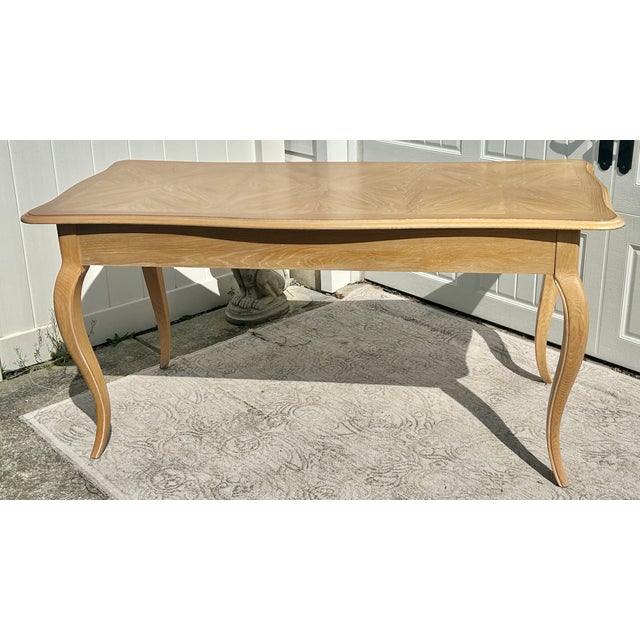 National Furniture Company Vtg. National Mt.Airy Country French Style Three Drawer Desk/Writing Table For Sale - Image 4 of 15