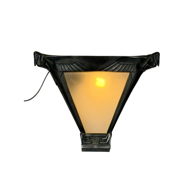 Art Deco Nickel-Plated Bronze Wall Light by Max Le Verrier, 1920s For Sale - Image 4 of 14