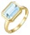 Kai Bella East-West Emerald-Cut Aquamarine Ring in 14k Solid Gold Ring, size 9.5 For Sale
