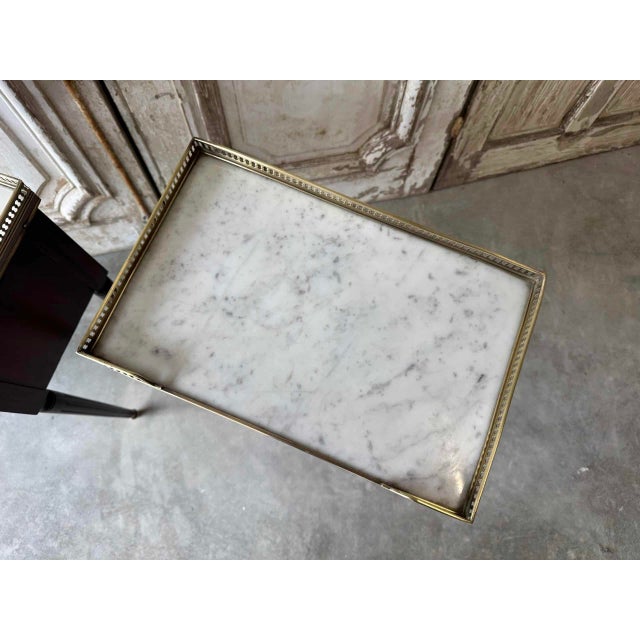 Wood Louis XVI Style Mahogany Bedside Tables, 1970s, Set of 2 For Sale - Image 7 of 9