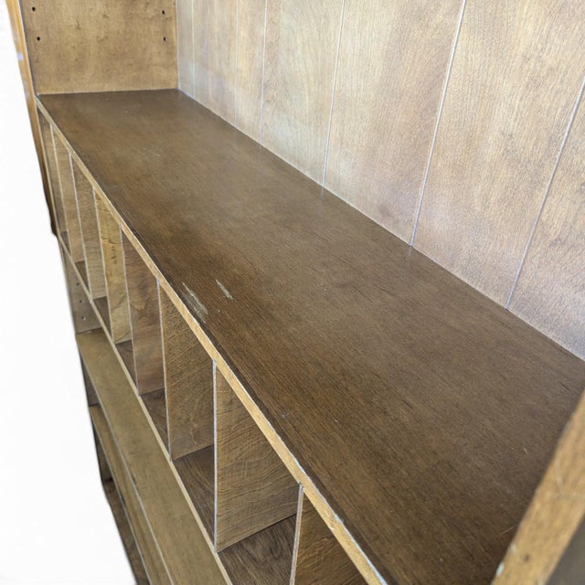 1970s Japanese Veneered-Plywood Bookcase With Adjustable Shelves and Dividers For Sale - Image 17 of 18