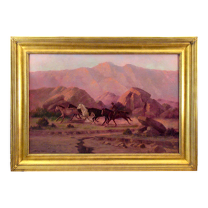 Charles Damrow Western Scene C. 1960 Painting