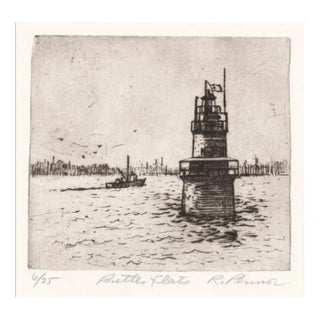 Robert Pennor Butler Flats Lighthouse Etching For Sale