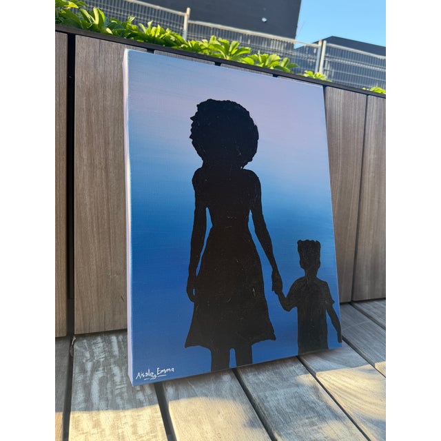 I painted His First Heartbeat to show the deep, quiet bond of family and protection. The artwork shows a mother holding...