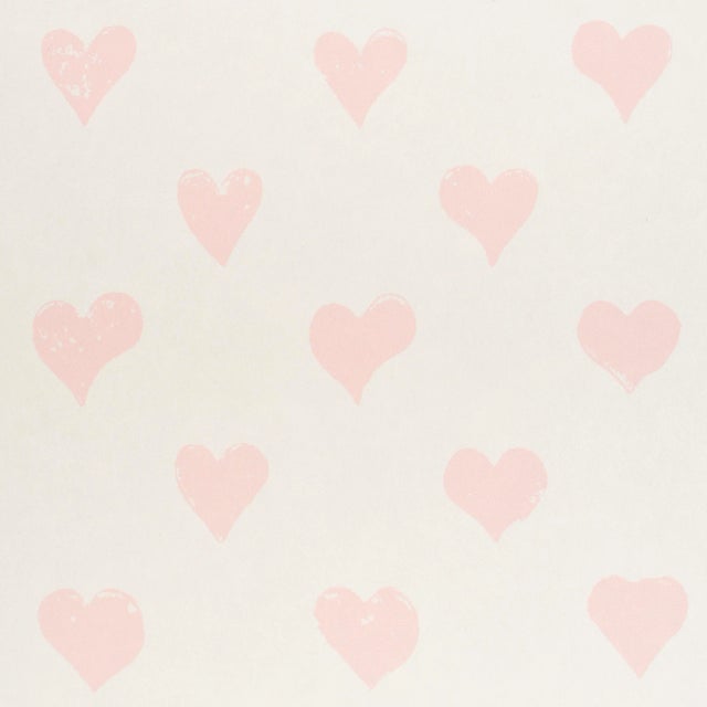 Schumacher Schumacher x Molly Mahon Hearts Wallpaper in Pink For Sale - Image 4 of 6