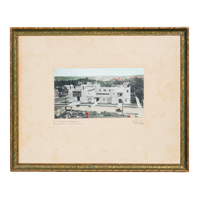 Early Historical Colored Architectural Photograph of New Mexico Museum of Art, 20th Century For Sale