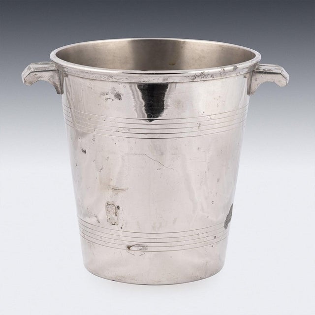 Vintage French Silver Plated Epernay Champagne Cooler by A. Merand & Co, 1930 For Sale - Image 10 of 13