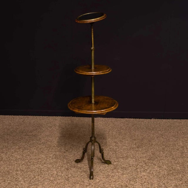 Antique Edwardian Walnut and Glass Shaving Stand For Sale - Image 3 of 18
