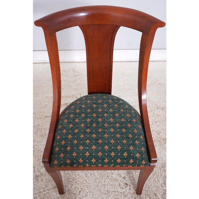 Age: c2002 Details: #27 Finish Regency Style Green Print Upholstered Seats High Quality Construction Offered @ Fraction of...