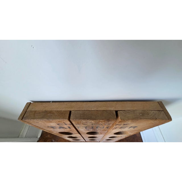 Mid 20th Century Vintage Wooden Champagne Riddling Rack With Taittinger Lettering For Sale - Image 5 of 15