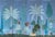 Blue Chinoiserie Mural | Hand-Painted Xuan Paper Wallpaper With Birds, Tropical Foliage & Leopard | Set of 4 For Sale