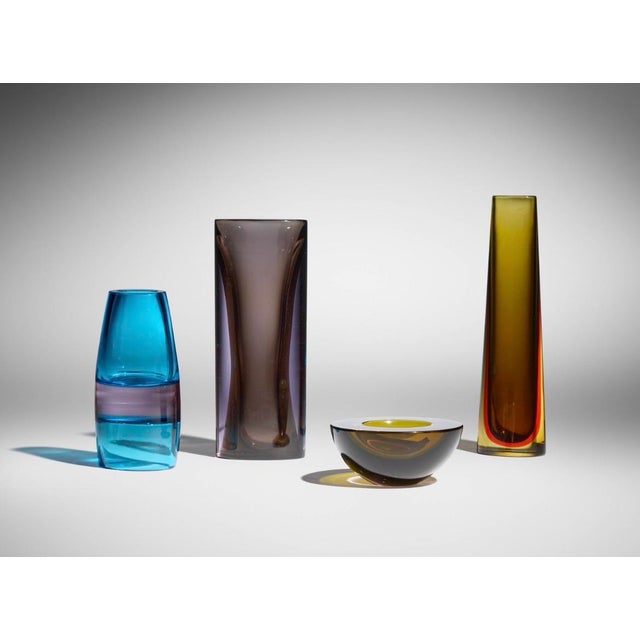 This is a beautiful collection of four small vessels which exhibit the genius of the Murano Glass Master Flavio Poli. The...