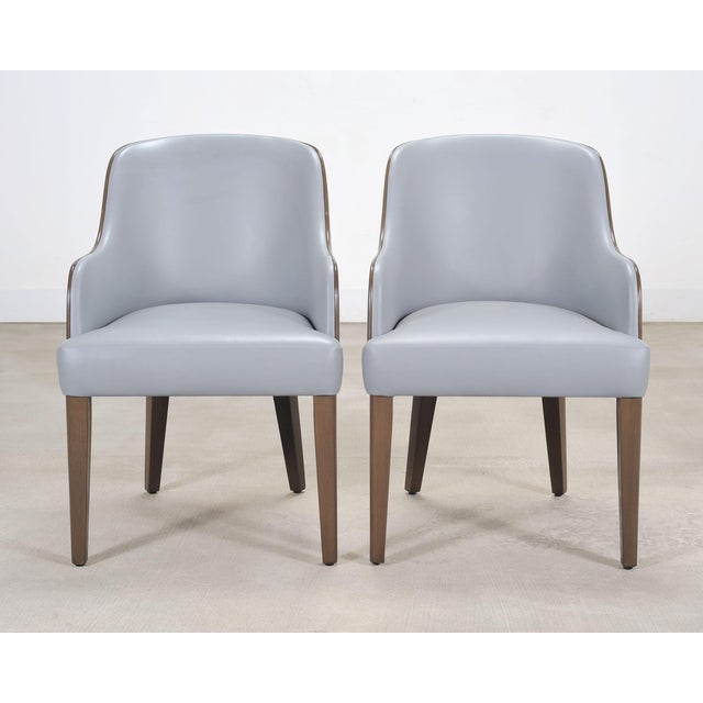 2000 - 2009 Set of Six A. Rudin No. 807 Walnut Bouclé Gondola Dining Chairs For Sale - Image 5 of 18