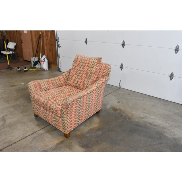 Contemporary Century Furniture Striped Lounge Chair For Sale - Image 3 of 12