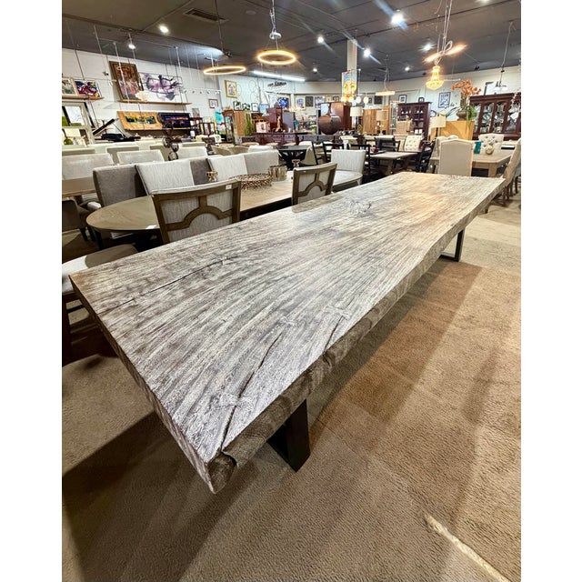 Contemporary Origins by Phillips Collection Grey Stone Straight-Edge Dining Table Attributed To For Sale - Image 3 of 7