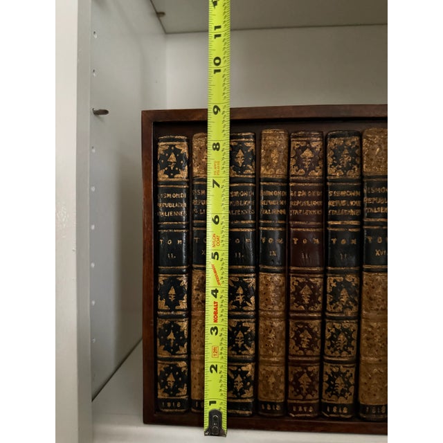 Wood Theodore Alexander Faux Book Library Panel Facade For Sale - Image 7 of 9