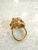 Sarah Coventry Mid-Century Emmons Brutalist Goldtone Cocktail Ring With Citrine - Size 7.5 For Sale - Image 4 of 7