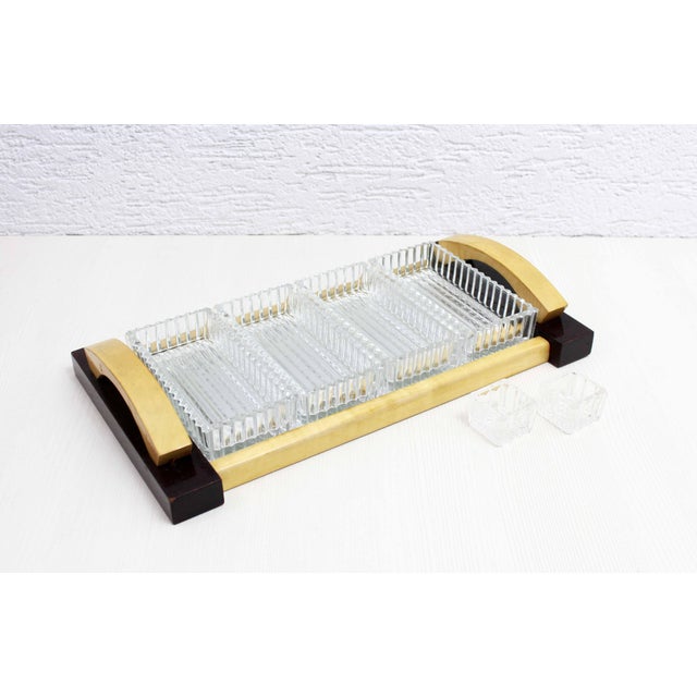 Art Deco Mirrored Tray with Glass Ramekins, 1930s, Set of 7 For Sale - Image 11 of 11