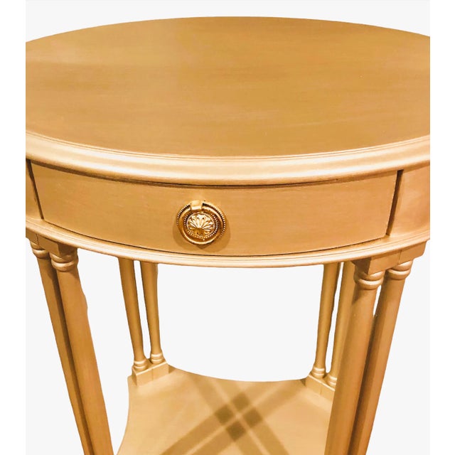 1980s Champaign Painted Accent Table For Sale - Image 5 of 8