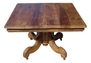 19th Century Square Walnut Pedestal Table