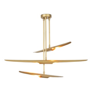Concorde Chandelier, Natural Brass For Sale