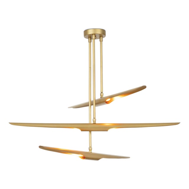 Regina Andrew Concorde Chandelier, Natural Brass For Sale