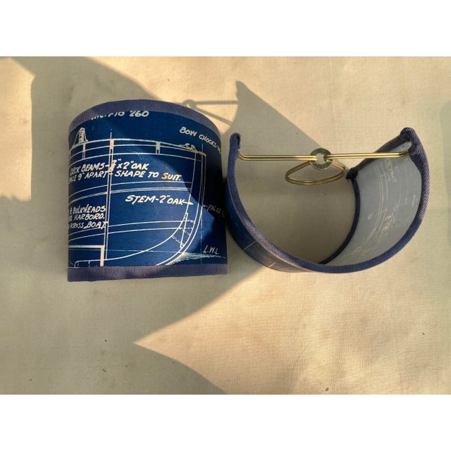 Mary Jane McCarty Designs Vintage Ship Blueprint Lampshades For Sale - Image 4 of 6