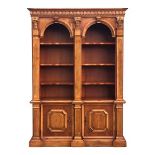 Classic Double Arch Country French Cherry Bookcase For Sale