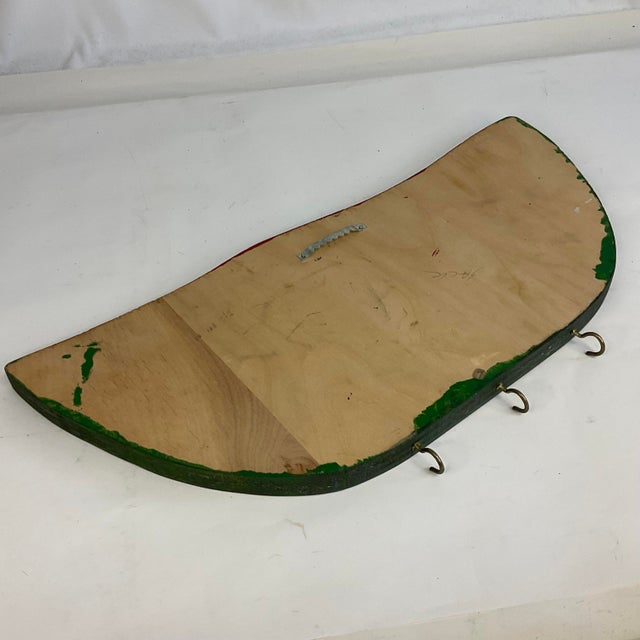 Mid 20th Century Mid-Century Americana Folk Art Boho Chic Watermelon Key Hook For Sale - Image 10 of 10