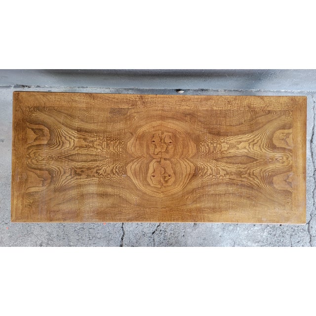 Lane Furniture Coffee Table by Lane Furniture Exotic Book-Matched Wood Grain Mid-Century Modern For Sale - Image 4 of 14