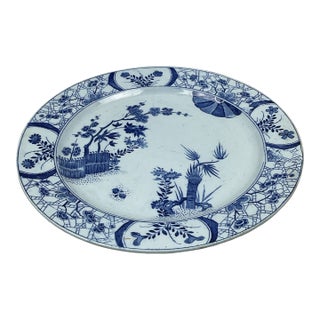 19th Century French Blue and White Pedestal Dish in Monet Pattern For Sale