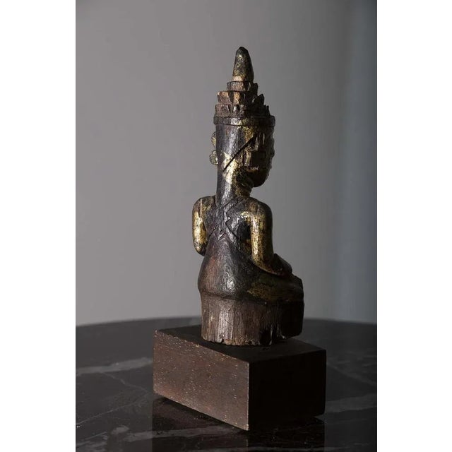South East Asian Artist, Buddha, 19th Century, Lacquered Wood For Sale - Image 4 of 7